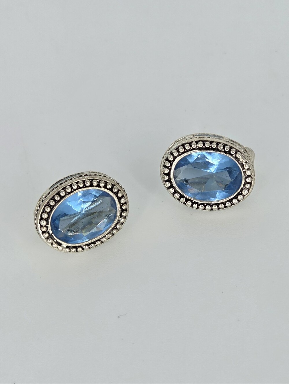 Vintage AVON Blue Crystal Clip-on Earrings 1990s